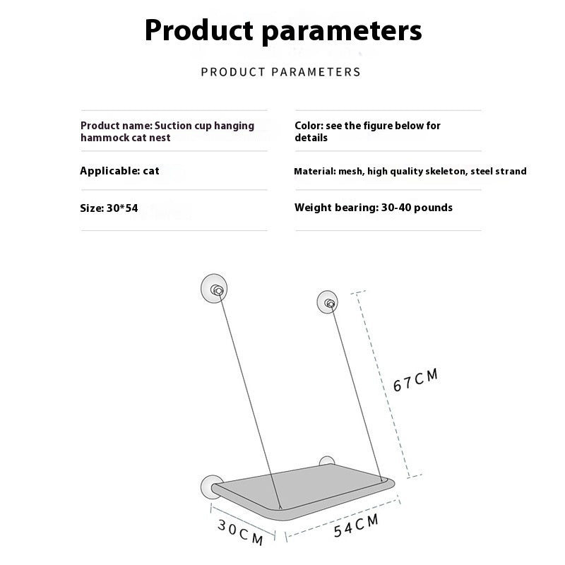 Fenster Katzen Hängematte – Mit starken Saugnäpfen